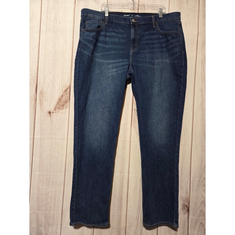 Old Navy Wow Boyfriend Jeans Womens 18 Long Dark Wash Mid-Rise‎ Denim Stretch